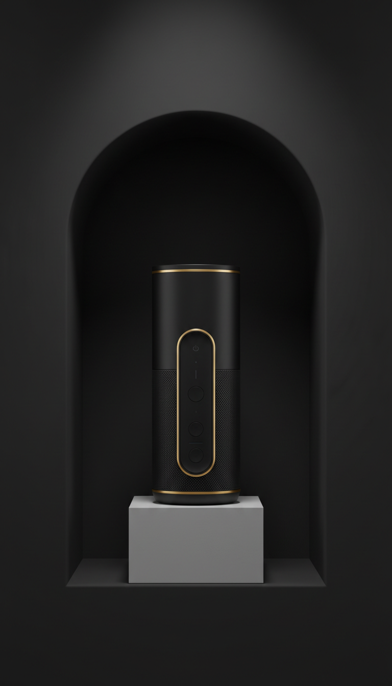 Smart Home Hub With Gold Trim