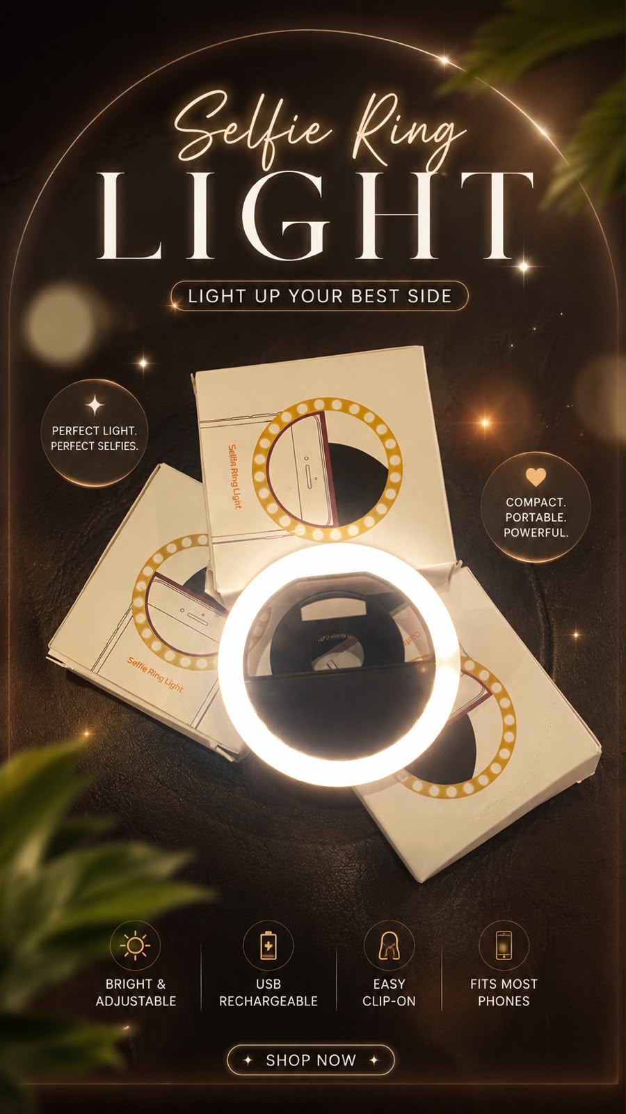Clip-On Selfie Ring Light for Mobile Phones